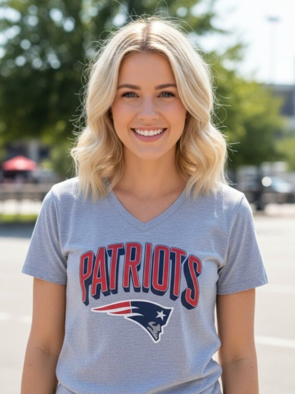 Fanatics Pro Line New England Patriots T-shirt Gray Size Medium (A35)